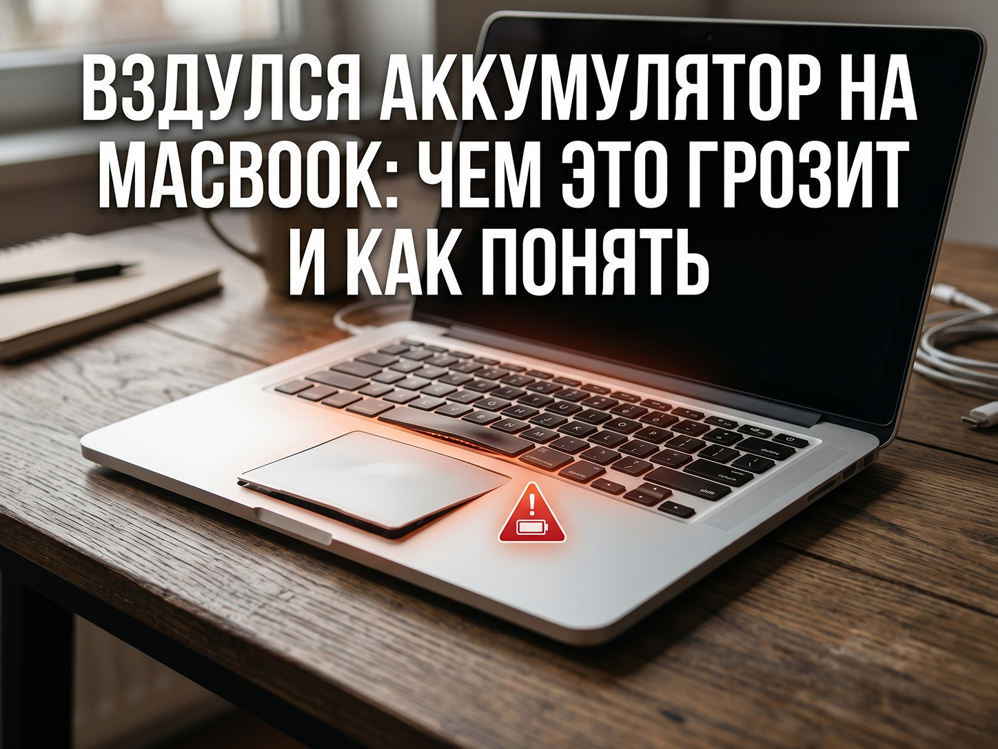Вздулся аккумулятор на MacBook: чем это грозит и как понять