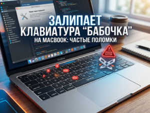 Залипает клавиатура "бабочка" на MacBook: частые поломки